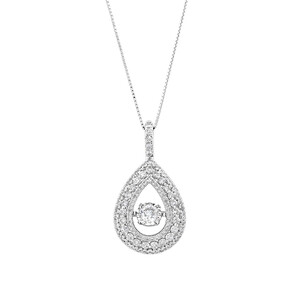 Everlight Pear Pendant with 1.00kt TW of Diamonds in 10kt White Gold