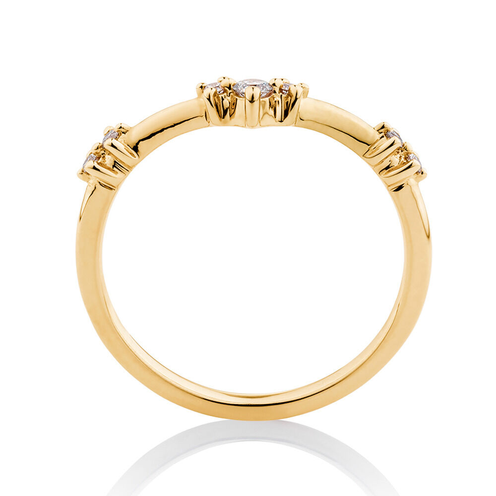 Chevron Stacker Ring with 0.12 Carat TW of Diamonds in 10kt Yellow Gold