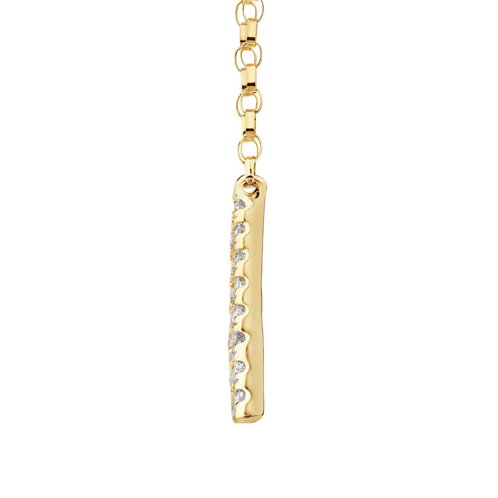 "A" Initial Necklace with 0.10 Carat TW of Diamonds in 10kt Yellow Gold