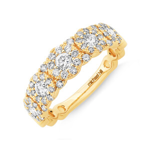Bubble Ring with 1.00 Carat TW Diamonds in 10kt Yellow Gold