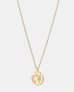 Leo Zodiac Necklace in 10kt Yellow Gold