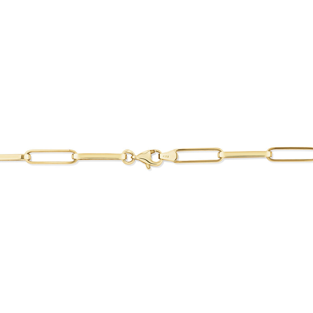 45cm (18”) 4.5mm Width Hollow Rectangular Link Chain in 10kt Yellow Gold