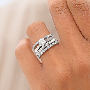 Evermore Wedding Band with 0.20 Carat TW of Diamonds in 10kt White Gold