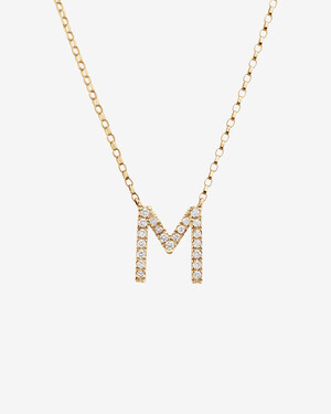 "M" Initial Necklace with 0.10 Carat TW of Diamonds in 10kt Yellow Gold