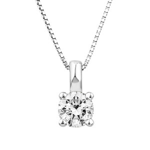 Solitaire Pendant with 0.50 Carat TW of Diamonds in 14kt White gold
