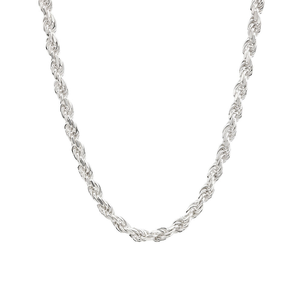 45cm (18") 3.5mm-4mm Width Rope Chain in Sterling Silver