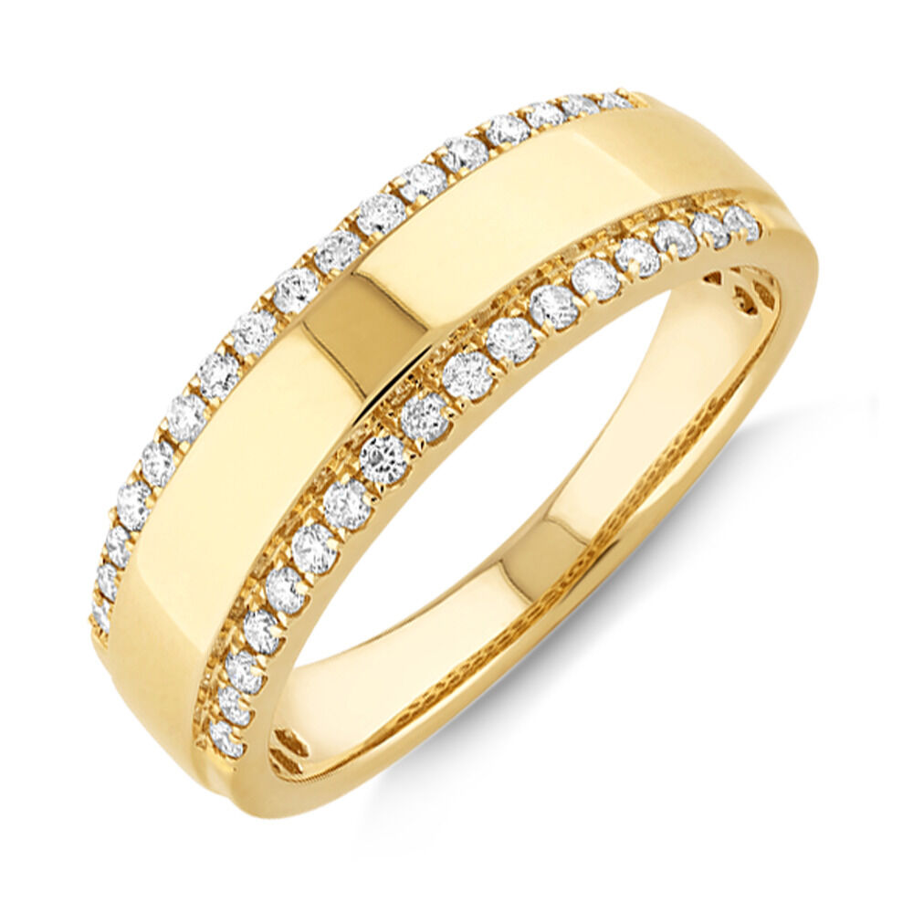 Two Row Ring with 0.37 TW of Diamonds In 10kt Yellow Gold