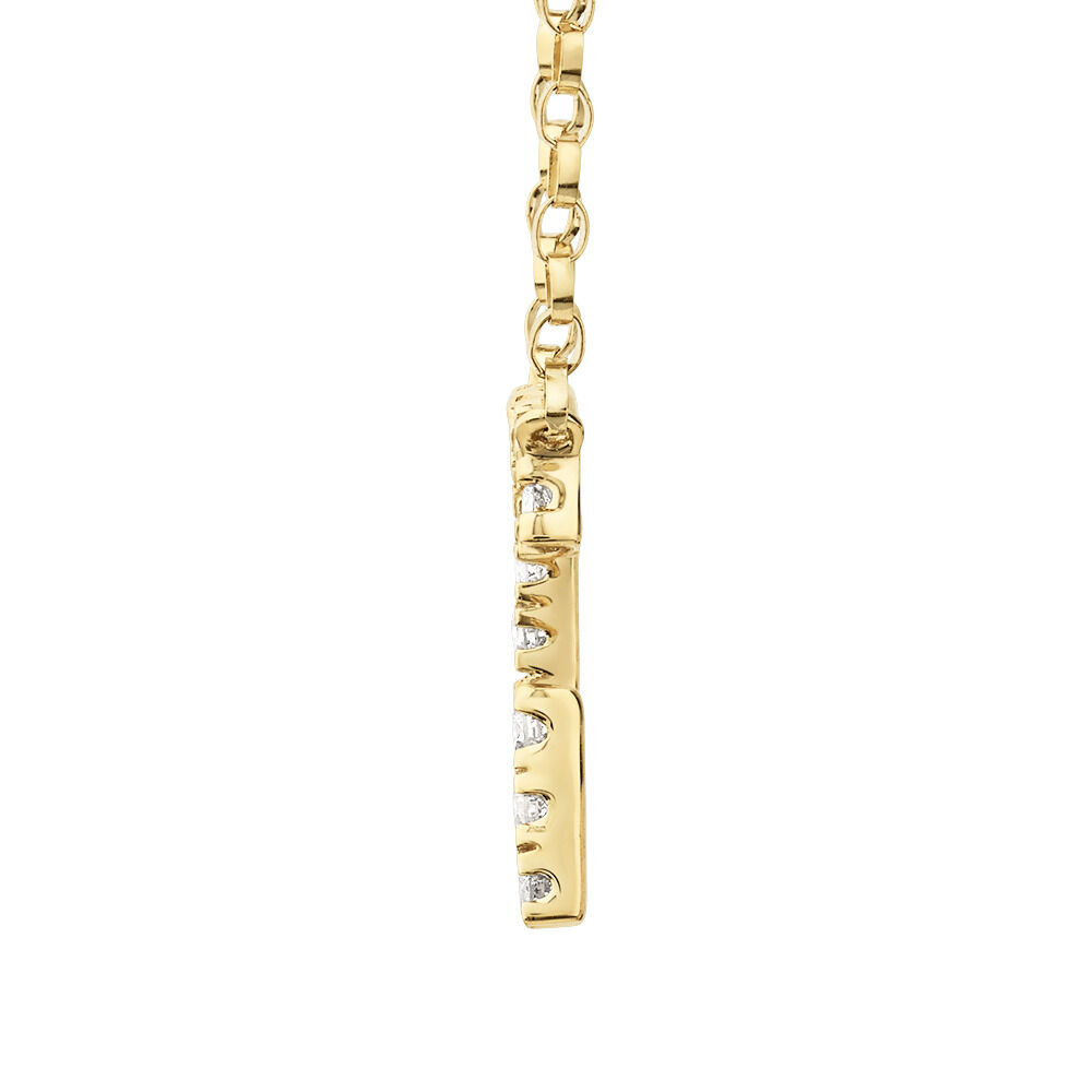 "G" Initial Necklace with 0.10 Carat TW of Diamonds in 10kt Yellow Gold