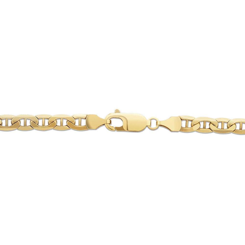 19cm (7.5") 4.5mm-5mm Width Hollow Anchor Bracelet in 10kt Yellow Gold