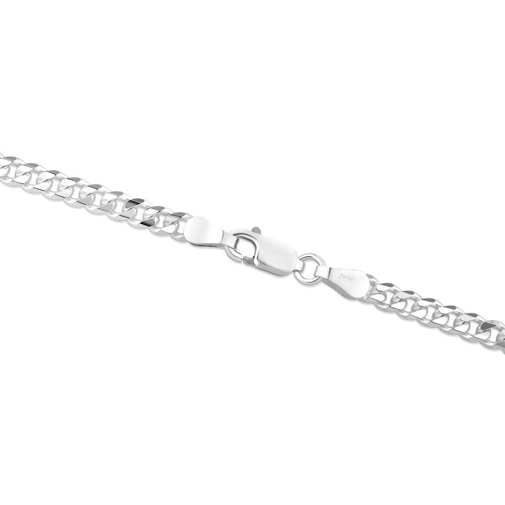 60cm (24") 3.5mm-4mm Width Curb Chain in Sterling Silver