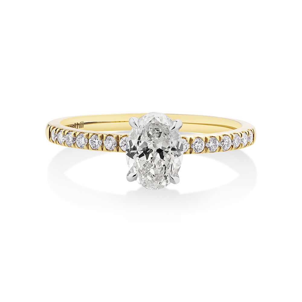 Southern Star Engagement Ring with 0.85 Carat TW of Diamonds in 18kt Yellow & White Gold