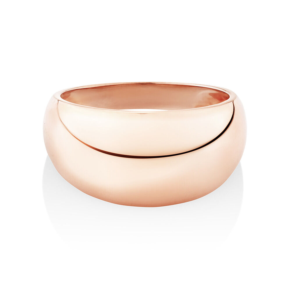 Wide Polished Dome Ring in 10kt Rose Gold
