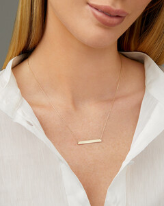 Engravable Bar Necklace in 10kt Yellow Gold