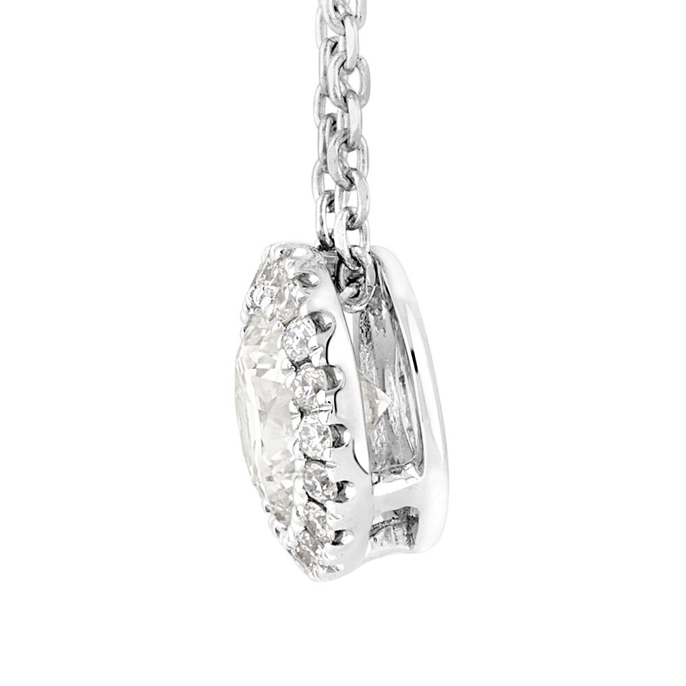 Sir Michael Hill Designer Halo Pendant with Chain with 0.45 Carat TW of Diamonds in 18kt White Gold