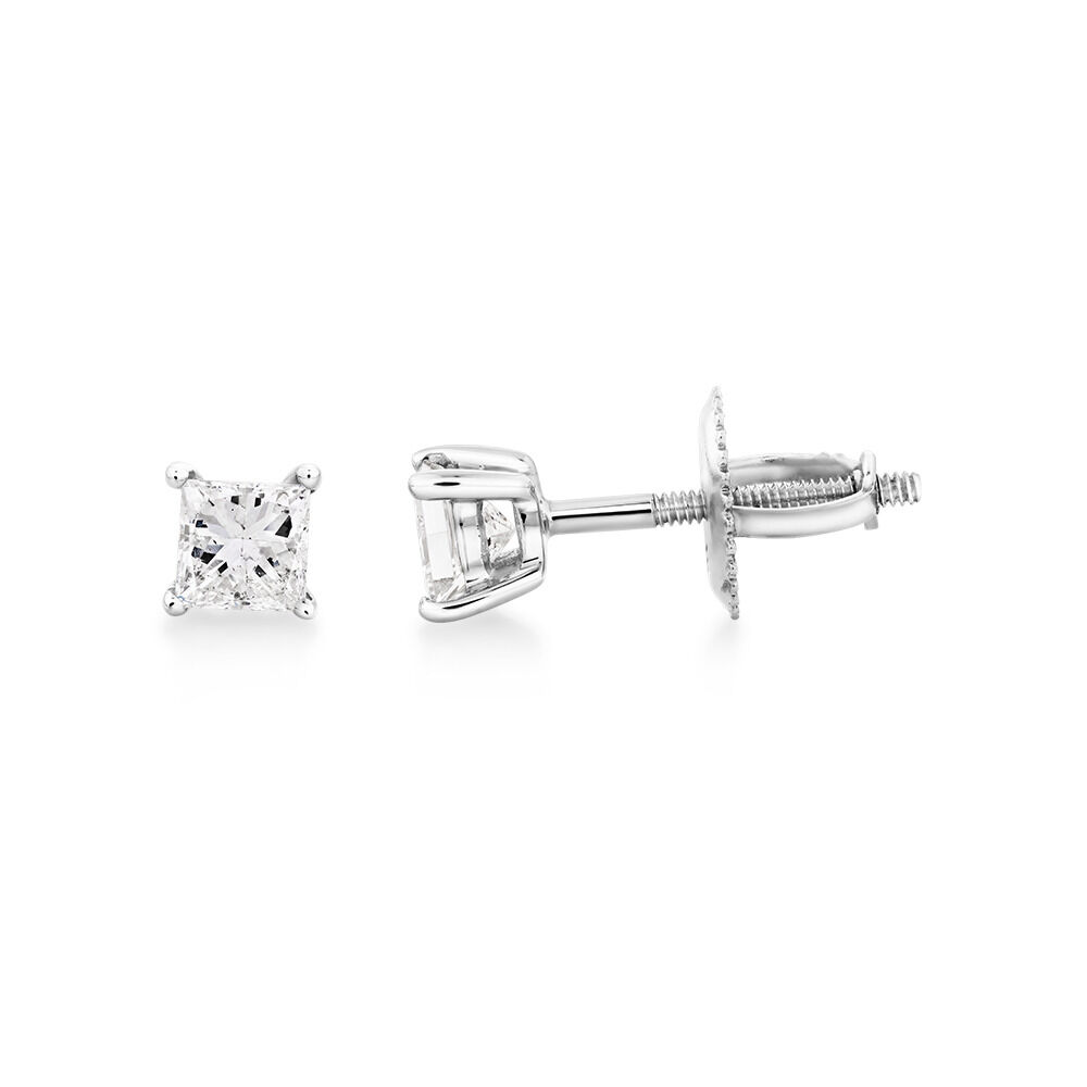 Certified Stud Earrings with 0.46 Carat TW of Diamonds in 14kt White Gold