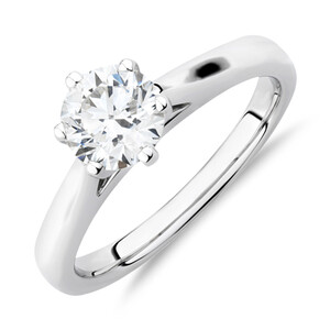 1 Carat Diamond Solitaire Ring in 14kt White Gold