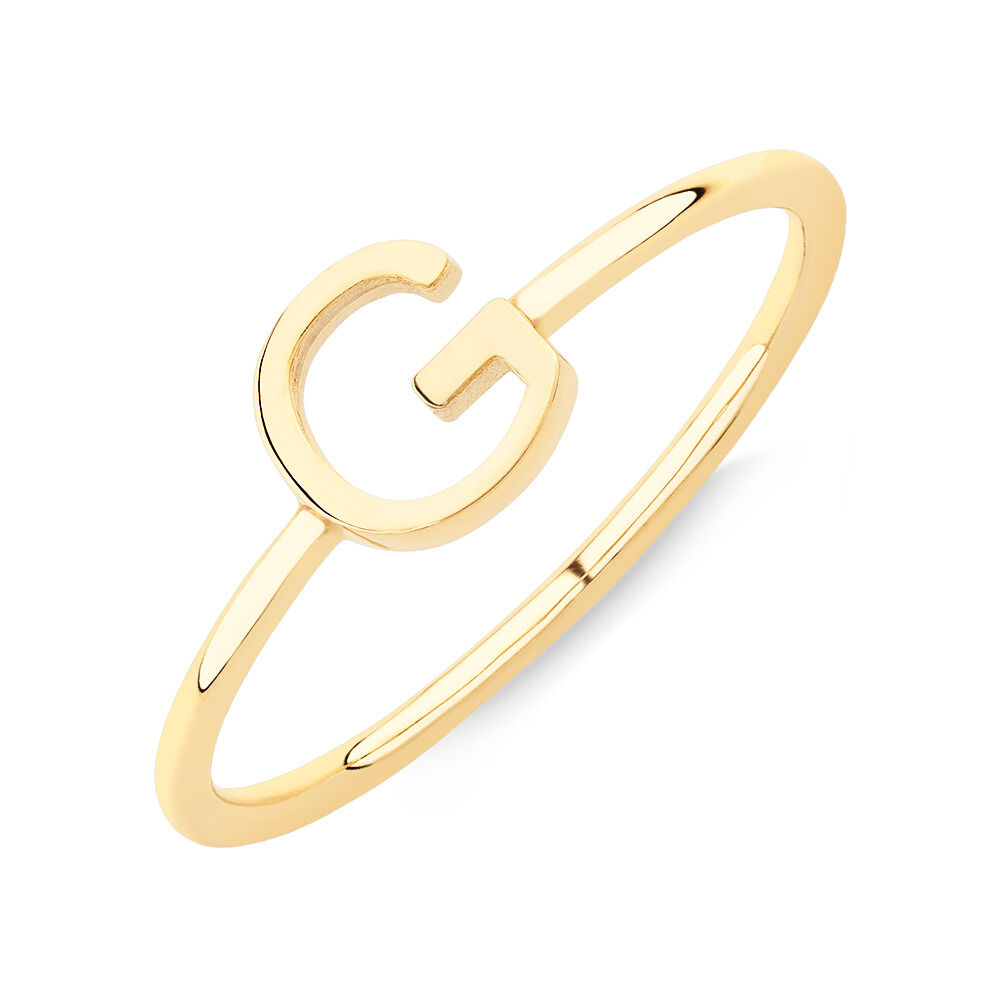 G Initial Ring in 10kt Yellow Gold