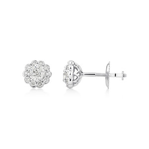 Southern Star Stud Earrings with 1/2 Carat TW of Diamonds in 14kt White Gold