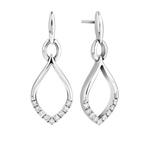Drop Earrings in 0.25 Carat TW of Diamonds in Sterling Silver