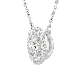 Halo Necklace with 0.23 Carat TW of Diamonds in 10kt White Gold
