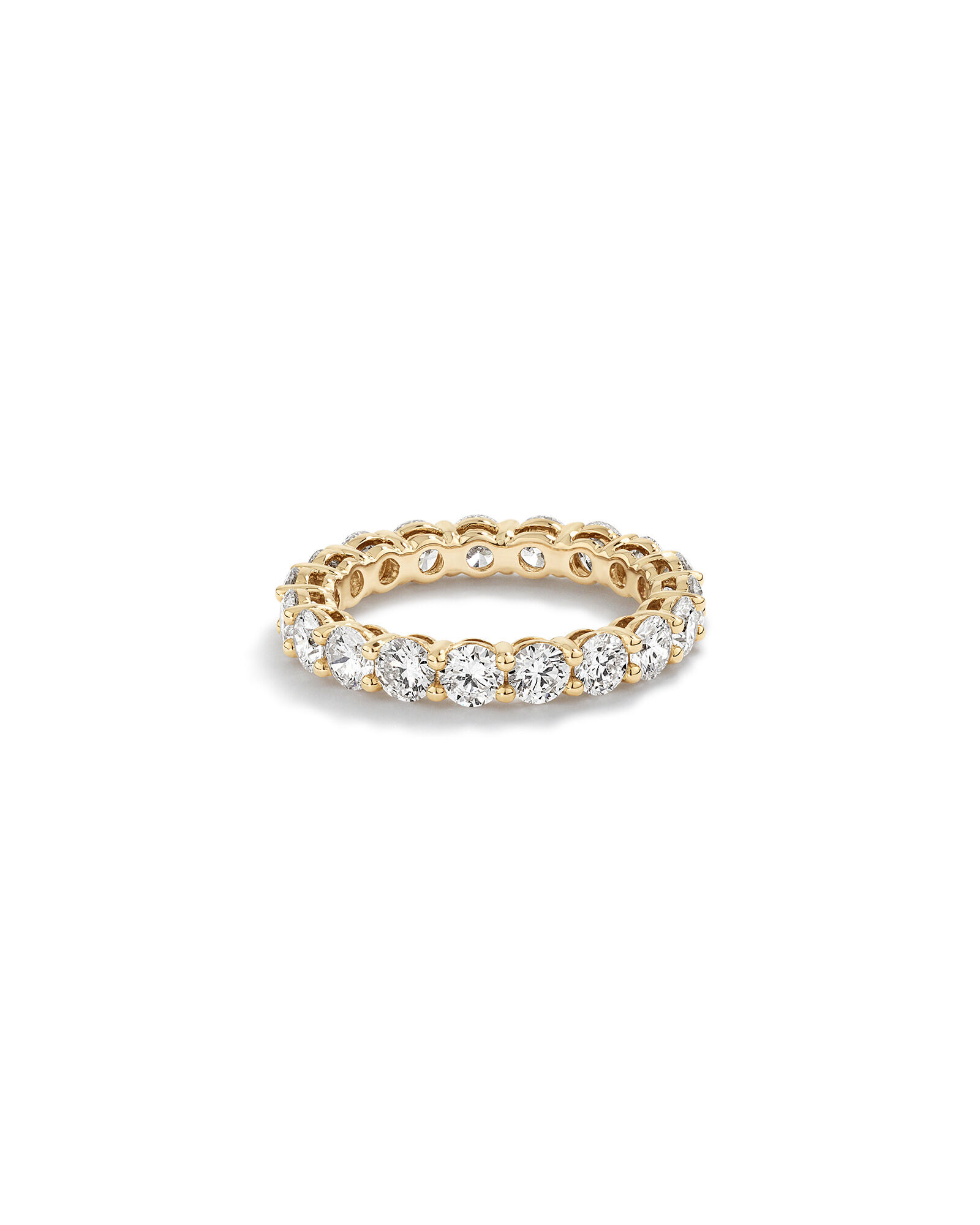 thumbnail interactive-video image 1 of 1ct - 3.5ct Brilliant Round Natural Diamond Eternity Wedding Band Ring - 14K Gold 1 of 4