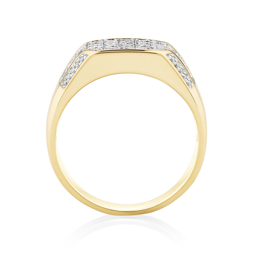 Men's Ring with 1 Carat TW of Diamonds in 10kt White & Yellow Gold