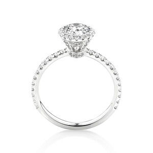 Sir Michael Hill Designer Halo Engagement Ring with 1.36 Carat TW of Diamonds in 18kt White Gold
