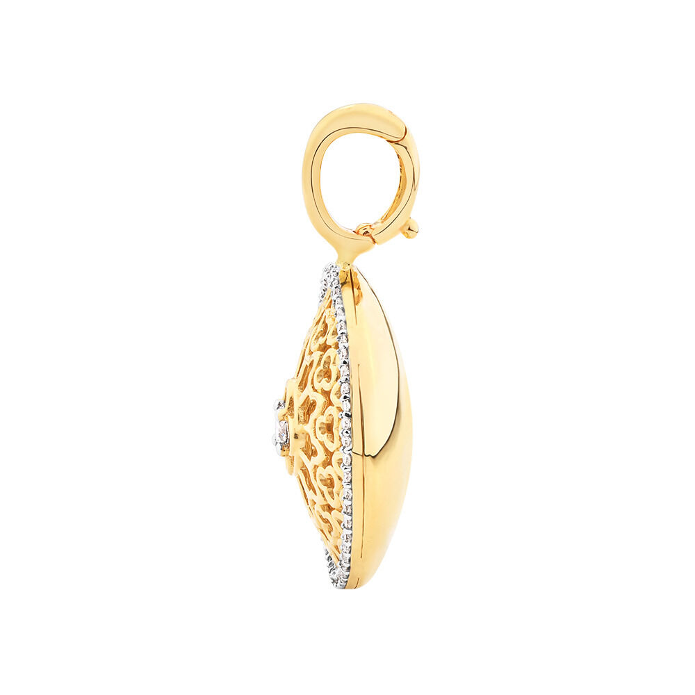 Round Enhancer Pendant with 0.34 Carat TW of Diamonds in 10kt Yellow Gold