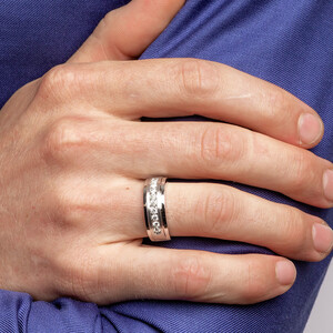 Men's Ring with 1/2 Carat TW of Diamonds in 10kt White Gold