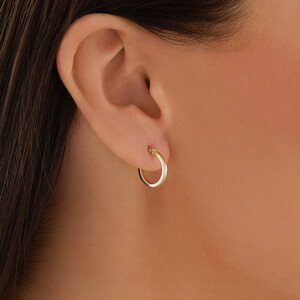 10mm Square Tube Hoop Earrings in 10kt Yellow Gold