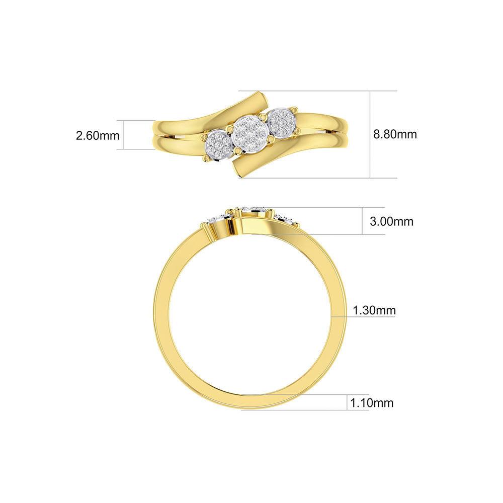 Ring with Diamonds in 10kt Yellow Gold