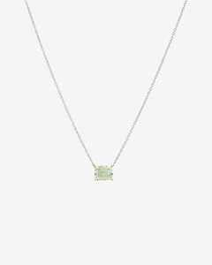Necklace with Green Amethyst in Sterling Silver & 10kt Yellow Gold