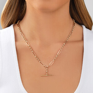 50cm Hollow Belcher Fob Necklace in 10kt Yellow Gold