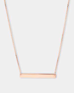 Engravable Bar Necklace in 10kt Rose Gold