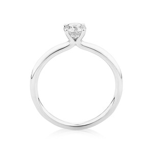 Solitaire Engagement Ring with 0.50 Carat TW of Diamonds in 14kt White Gold