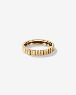 Ribbed Stacker Ring in 10kt Yellow Gold