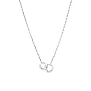 50cm Double Circle Pendant In Sterling Silver
