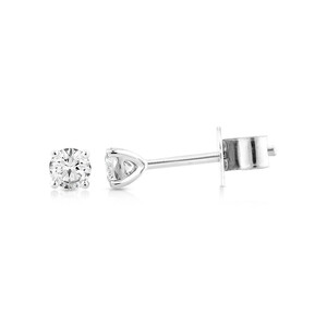 0.25 Carat TW Diamond Solitaire Stud Earrings in 18kt White Gold