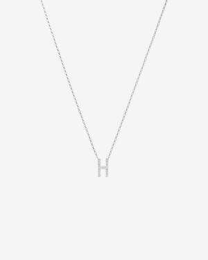 H Initial Necklace with 0.10 Carat TW of Diamonds in 10kt White Gold