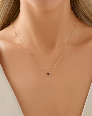 Necklace with Blue Sapphire in 10kt Gold