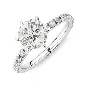 Bague de fiançailles Sir Michael Hill Designer en or blanc 18 K avec diamants totalisant 1,97 ct