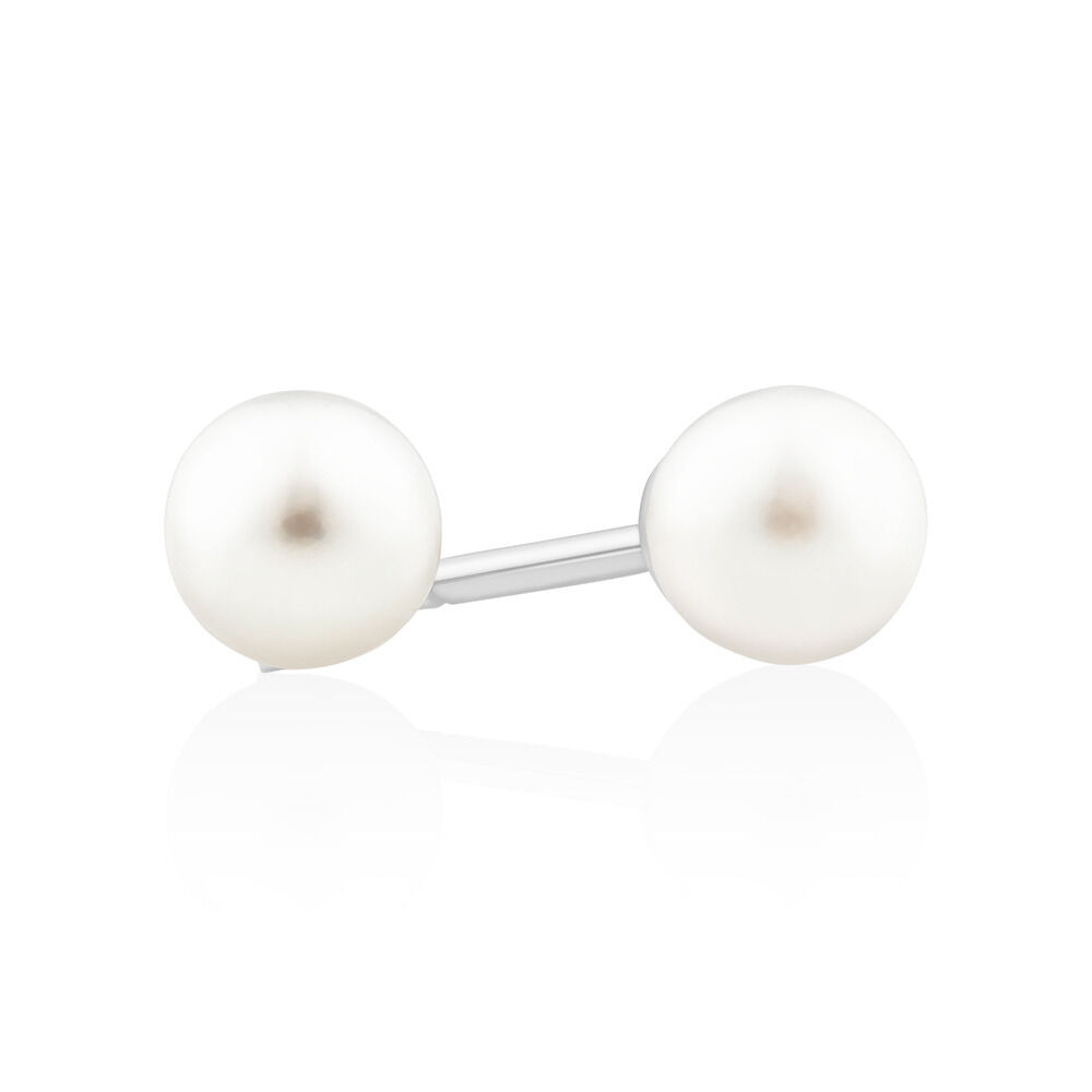 6-7mm Cultured Button Pearl Stud Earrings in 14kt Yellow Gold | Ross-Simons