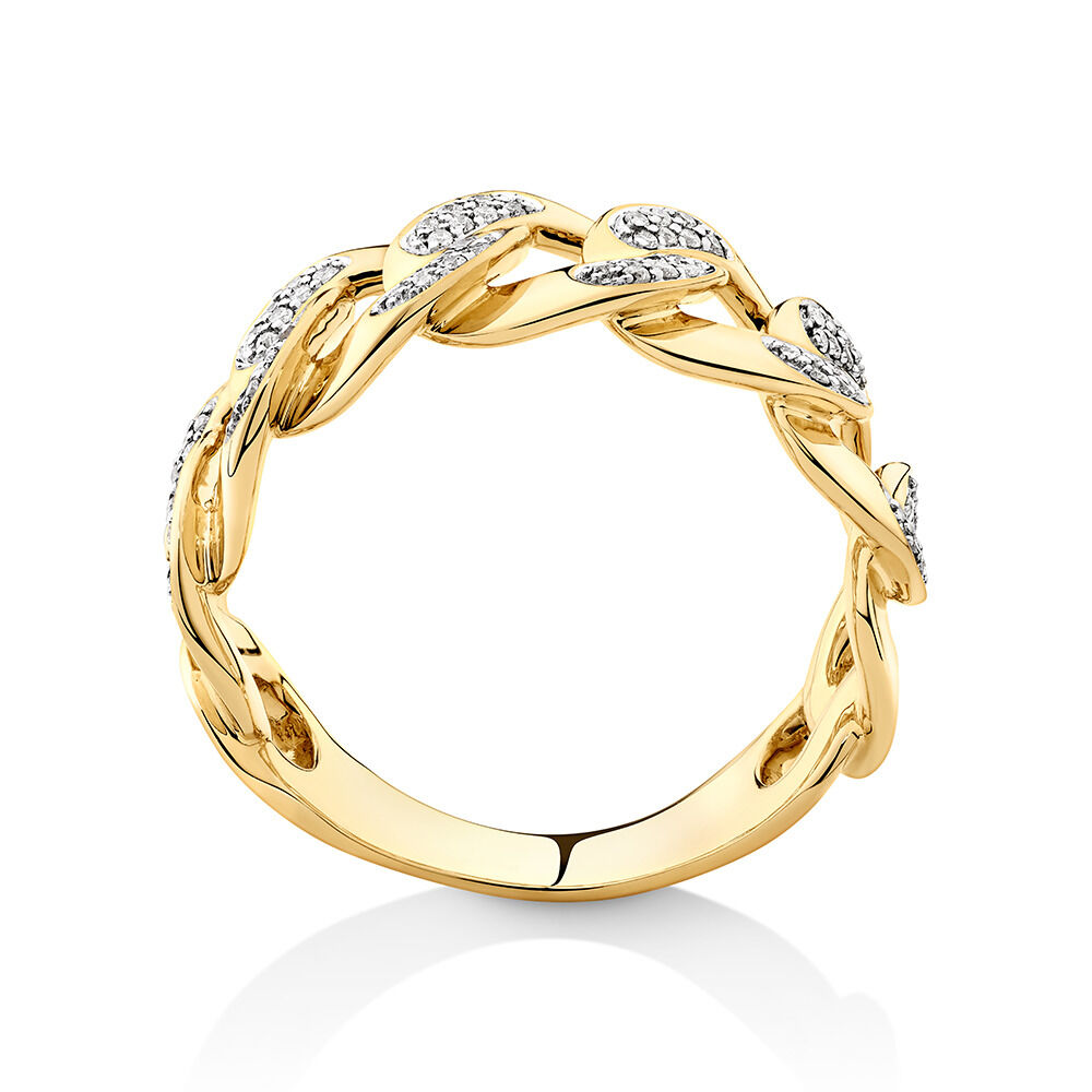 Link Ring with 0.33 Carat TW of Diamonds in 10kt Yellow Gold