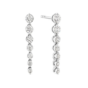 Drop Earrings with 1.00 Carat TW of Diamonds in 18kt White Gold