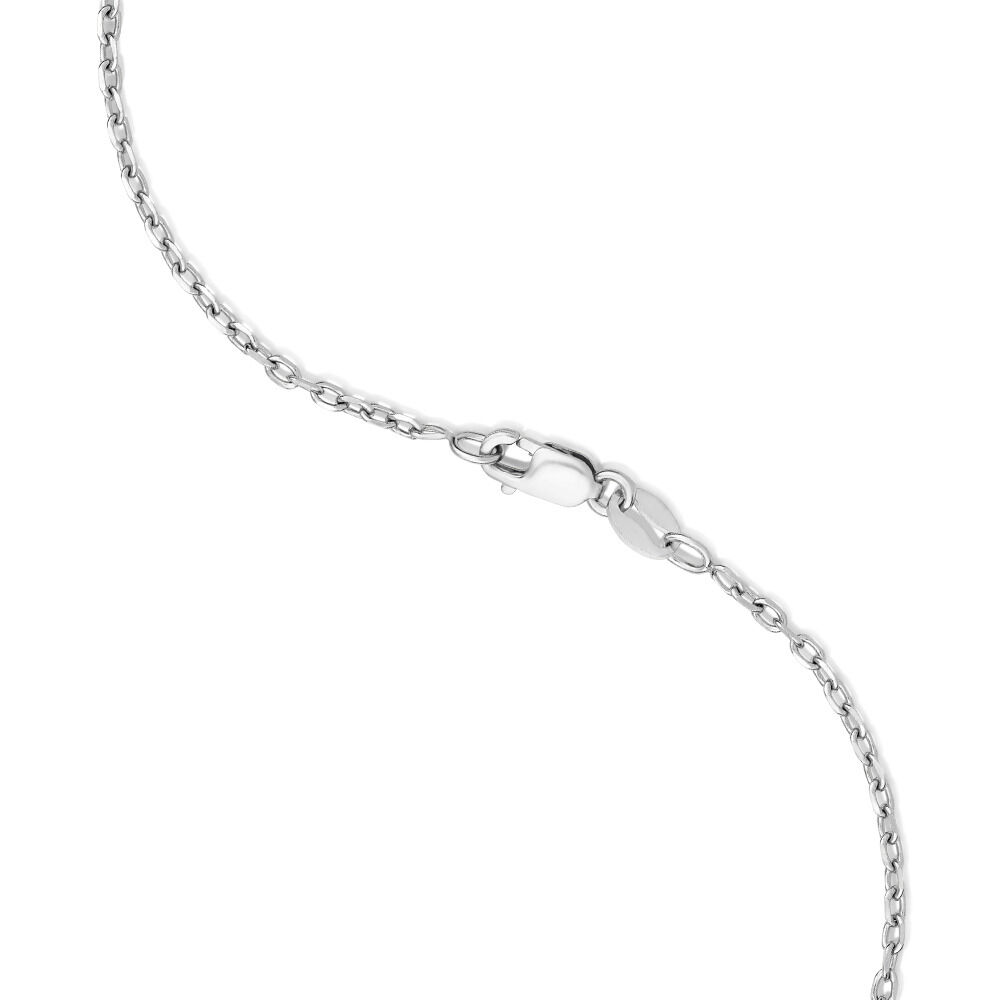 Men's Silver Dog Tag Necklace with 0.60 Carat TW of Black Diamonds