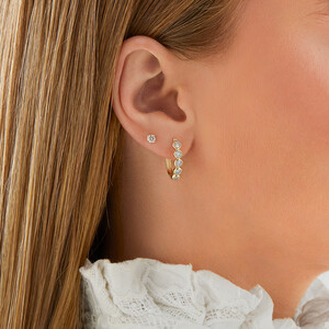 Huggie Earrings with 1/2 Carat TW of Diamonds in 10kt Yellow Gold