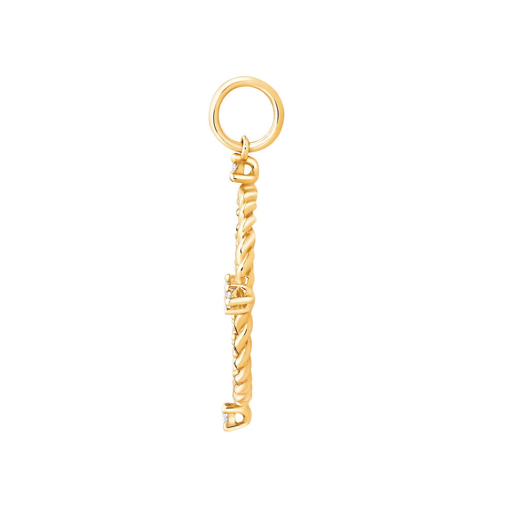Aries Zodiac Pendant with 0.15 Carat TW of Diamonds in 10kt Yellow Gold