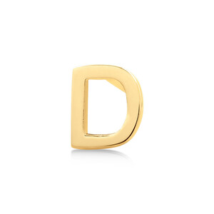 Bouton d'oreille unique à initiale D en or jaune 10 K