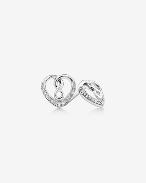 Heart infinitas Earring with 0.12 Carat TW of Diamonds in Sterling Silver