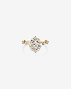Sir Michael Hill Designer Oval Engagement Ring with 0.92 Carat TW Diamonds in 18kt Yellow Gold